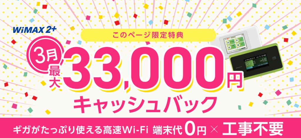 GMOとくとくBB WiMAX3月
